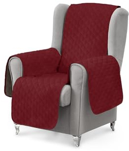 Textilhome Relaxsesselbezug Luka 1-Sitzer 55 cm Gesteppt Wendbar Rot | Schützt zuverlässig vor Flecken, Tierhaaren und Abnutzung. Rutschfest, pflegeleicht und ideal für den täglichen Gebrauch.