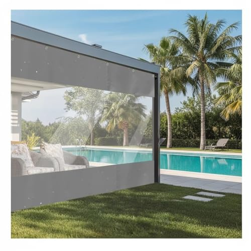 Outdoor Clear Shop Curtains, Garage Divider Vinyl Tarpaulin Enclosure, Pergola Tarp Side Panels for Patio, Household Doors(4X2.4M/13x7.9FT)