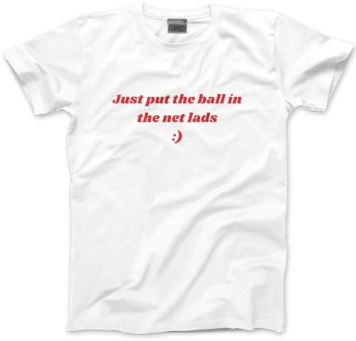 England Top for Women Unisex T-Shirt – Put the Ball in the Net Lads Funny England Slogan T-Shirt - Viral Meme Vibe Sass World Tournament USA Cup Tee Flag Lions Patriotic Footie Tshirt - XL White