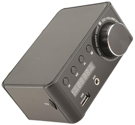 Fabater Digital Ljudförstärkare, Bluetooth 5.0 50W X 2 High Fidelity Stereoförstärkare, Minneskortspelare Utan Hörselbruskrets för Hemmabilsljudsystem (Svart)