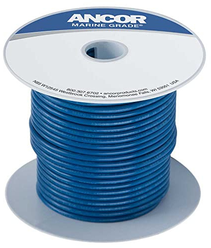 Ancor 100110 Marine Grade Electrical Primary Tinned Copper Boat Wiring (18-Gauge, Dark Blue, 100-Feet)