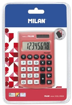 Blister calculatrice Pocket 8 chiffres, rouge