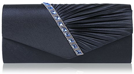 Damara Elegant Strassstein Damen Abendtasche Handtasche,Navyblau