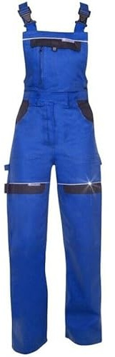 KG Sicherheitslatzhose für Frauen In BLAU - Latzhose Arbeitshose Damen Mädchen Schutzhose Arbeitslatzhose Kombihose (42)
