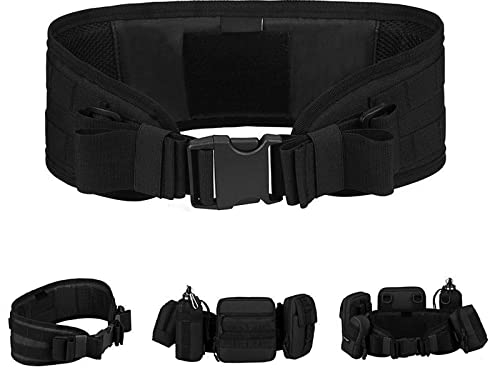HUNTVP Taktischer Gürtel Verstellbar Molle Gürtel Militär Koppel Nylon Tactical Belt Wasserdicht Schnellverschluss Armee für Polizei Security Sicherheit Wandern Bergsteigen Outdoor - Schwarz