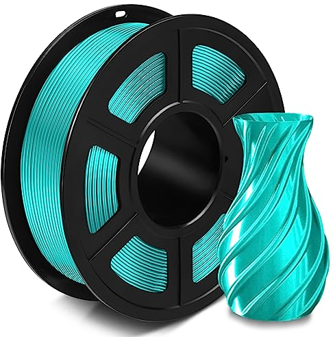 SUNLU Silk PLA+ Filament 1.75mm, Glänzendes 3D Drucker Filament, PLA Plus Filament mit Seidige Druckoberfläche, Maßgenauigkeit +/-0.02 mm, 1KG Seide Grün