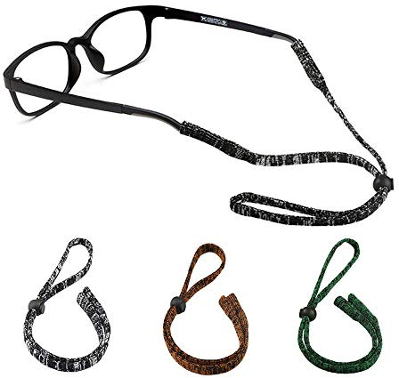 LUFF Anti-Skid Glasses Chain | Glasses Strap | Retainer, Adjustable Sports Glasses Soft, Skin-Friendly Nylon Fixation Belt (MEN(3 COLOR))