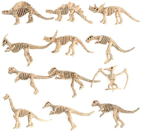 WANGCL 12 Pezzi Scavo Fossili e Scheletro Dinosauro, Simulazione Giocattoli Archeologici, Figure per Bambini