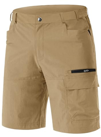 EKLENTSON Mens Shorts Quick Dry Hiking Work Cargo Shorts | multi pockets,lightweight,breathable,elasticated waist,summer,walking,outdoor,casual,camping,cycling,fishing