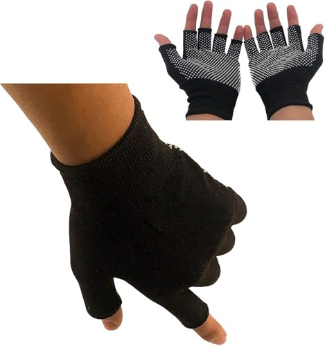 KkaFFe Fingerlösa handskar, män och kvinnor halvfinger slip andningsbara lätta arbetshandskar för konstruktion nylon fitness cykling motorcykelhandskar (5 halvfinger)