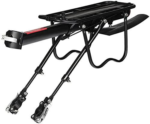 ZUIMENG Portapacchi Posteriore Bici, Portabici Bicicletta Universale in Lega di Alluminio, Mountain Bike Carrier Rack con Riflettore e Parafango per MTB da 24 a 29 Pollici