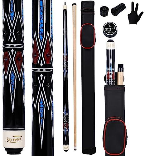 Ray speed Pool Queue Stick mit Hartschalenkoffer 58 Zoll mit niedrigem Umlenkung Schaft Profi Billard Pool Stick
