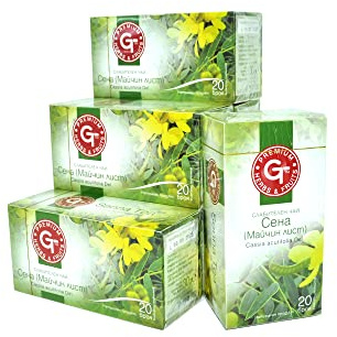 Thé laxatif. Naturel laxatif puissant pour constipation. Tisane à base feuille de sene & fruits de séné. Traditionnellement utilisée pour les cures detox et la perte de poids. 4 boîte.