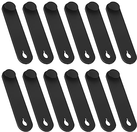 Create idea 12 Stück Kabelbinder Gummi Kabel Organizer Halter Drahtführungsgurt für Motorrad Auto Mechanisches Produkt Haushalts Ladekabel 57 X 12 mm Schwarz