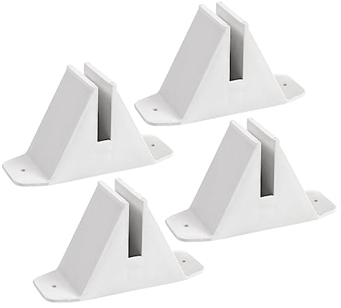 FONDOTIN 4 Stück Kunststoff Zaunbasis Garten Zaunständer Weiß Stabile Zaunhalterung Gartenzubehör Für Gartenzaun Sockel Sichere Montage Langlebige Zaununterstützung