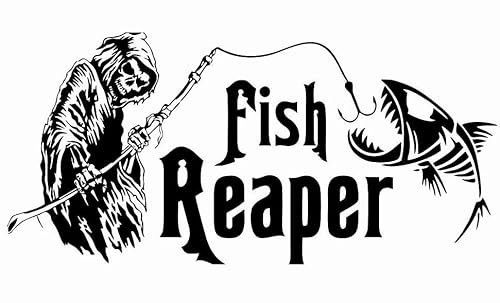 Rakelfix Sensemann Fisch Fish Aufkleber aus Hochleistungsfolie - viele Farben zur Auswahl - Angler Angelboot Sticker Boot Boote Beschriftung Bug Heck Fische Angeln Schlauchboot Nautic See F