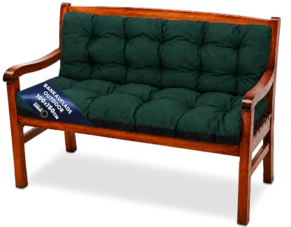 Amazinggirl Bankauflage Sitzkissen Outdoor Hollywoodschaukel Kissen 150 x 100 cm - Sitzpolster Bank Polster für Sitzbank Gartenbank und Paletten Bankkissen Indoor und Outdoorkissen Grün