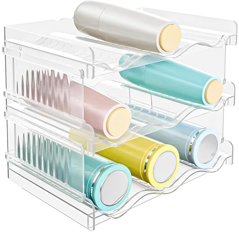ZOFUN 3er Set Flaschenhalter Schrank Organizer für Küche und Kühlschrank 9 Flaschen Weinregal