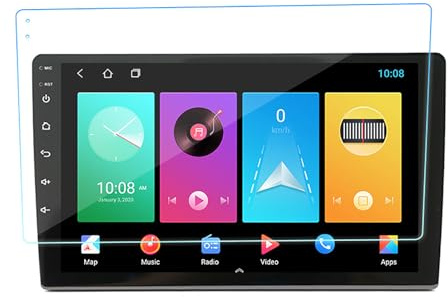 Película Templada, Láminas Protectoras De Pantalla, Película Protectora De Pantalla De Navegación De Control Central Antideslumbrante Y Antihuellas Con Kit De Limpieza Para Automóvil(9 pulgadas)