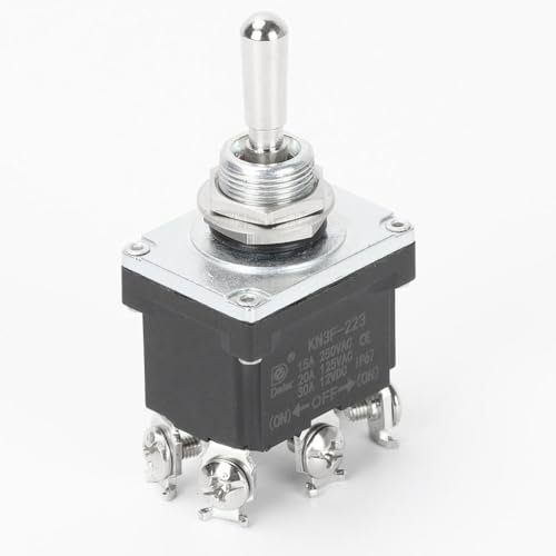 Interruttore a levetta impermeabile IP67, 15 A, 250 VAC, 30 A, 12 VDC, Attualmente (on/off) non si bloccano, 6 morsetti a vite, AC/DC