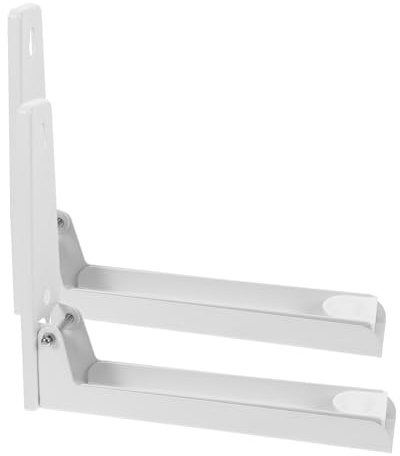 Cabilock Soporte Retráctil de Pared para Microondas de Acero Inoxidable Grueso de Color Claro, Estante Plegable para Cocina, Organizador Resistente para Ahorro de Espacio, Kit de 2 Piezas