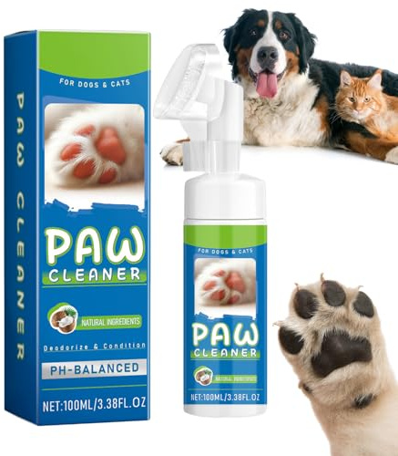 Générique Nettoyant des Pattes de Chien | Nettoyage Sec Doux Sûr et Rapide 100 ML | Soin Lavant pour Pattes de Chiots,pour Chiots Chats et Petits Animaux Usage Maison Voyage et Promenade