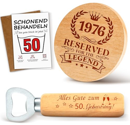 TUZELIYA 1976 Geschenk 50 Geburtstag Mann - Personalisierte 50. Geburtstagsgeschenk Geschenke für Papa Ehemann Opa