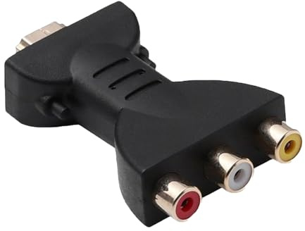 1 PC HDMI to AV Converter, HDMI to 3 RGB RCA Adapter 1080p High Definition Audio Video Converter Gold Plated Interface Red White Yellow AV Output Component for TV Laptop Xbox PS3 Camera DVD Projector