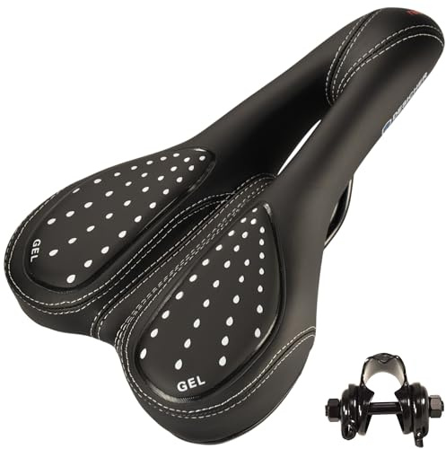 DeSicher RadTour Ergonomischer Gel Fahrradsattel mit Memory Schaum Entlastungskanal Komfort Trekking MTB E-Bike Damen und Herren