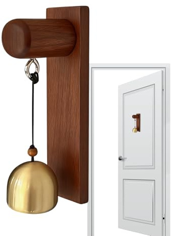 Cloche pour ouverture de porte – Carillon éolien en bois | Sonnette d'entrée de magasin | Pour entrée commerciale, magasin, ferme, jardin, porte, arrière-cour, maison