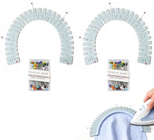 QIHAWN 2 Pack Flexible Sewing Ruler Set with Needles for Dressmaking
