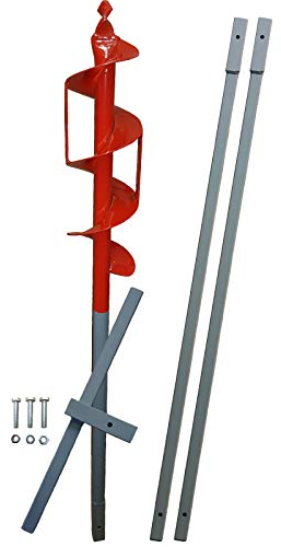 3m Erdbohrer mit 110mm Bohrkopf -VERLÄNGERBAR- auch als Brunnenbohrer, Handerdbohrer, Erdlochbohrer, Brunnenbohrgerät, Pflanzbohrer, Zaunbohrer, Pfahlbohrer UVM. einsetzbar !