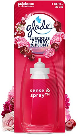Glade Sense & Spray Air Freshener Refill, Motion Activated Automatic Room Spray and Odour Eliminator for Home, Cherry & Peony, 8 Refills (8 x 18ml)