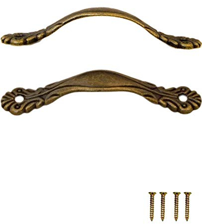 Fuxxer - 2x maniglie per cassetti, design bronzo antico, per cassettiere ante buffets comò in stile vintage rustico retrò, 80 x 14 mm