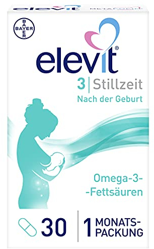Elevit 3 | Nährstoffversorgung von Mutter und Kind ab der Stillzeit | Nahrungsergänzungsmittel mit Omega-3-Fettsäuren | Vitaminen und Mineralstoffen | 30 Kapseln