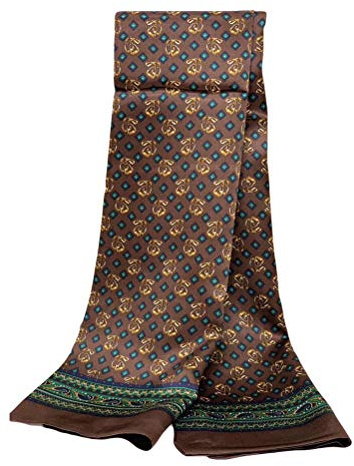 UK_Stone Halstuch Herren 100% Seide Schal Vintage Pattern Seidenschal Herrenschal,