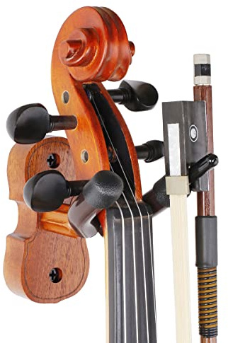 Gancho de madera de caoba para violín, soporte de pared para violín para estudio en casa