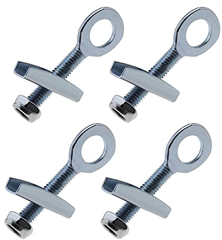 4 st 10 mm kedjespännare justerare med anti-lossande muttrar stål silver för mini motorcykel racingcyklar motocross fyrhjuling