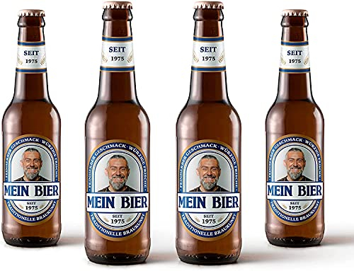 Bierflaschen Etikett personalisiert mit Foto & Text | Aufkleber-Set | ab 6 Stück | Motiv: Peter (Blau)