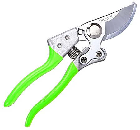 Horsvill Heavy-Duty Bypass-Gartenschere für Gartenarbeit, Heckenschere und Baumtrimmer (Grün)