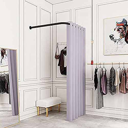 JMCAJIE Umkleidekabine Freistehend,L-förmige Eck-Umkleidekabine,Bekleidungsgeschäft Umkleidekabine Einfacher Mobiler Umkleideraum Vorhang-Kit Mit Hoher Beschattung Sichtschutzbereich