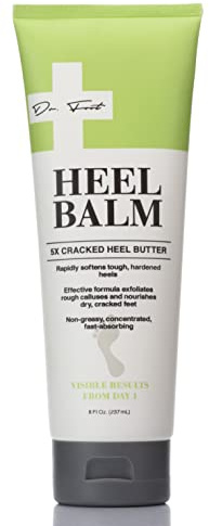 Dr Foot Cracked Heel Butter Moisturizer Foot Cream Skincare Lotion. Moisturizing Skin Care Balm For Dry Cracked Feet Rapidly Softens Tough Heels & Exfoliates Rough Calluses, Non-Greasy, Large 8 Fl Oz