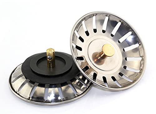Colador de Fregadero, tapón de desagüe de colador Grueso de Acero Inoxidable para Cocina, tamaño para fregaderos de 79-82 mm (diámetro: 80 mm)