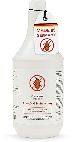 Bioformel LTK-008 1L Milbenspray & Milbenabwehr mit Langzeitwirkung - Anti Milben-Spray für Matratzen, Textilien, Polster & Bett - Bekämpfung von Milben Hausstaubmilben Bettwanzen Parasiten
