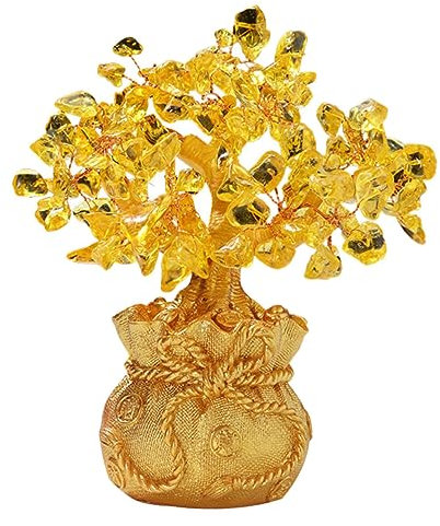 Garneck Geldbaum Aus Natürlichem Gelben Kristall Feng Shui Dekoration Für Wohlstand Und Glück Stilvoller Tischschmuck Für Zuhause Und Büro Für Hochzeiten Und Besondere Anlässe