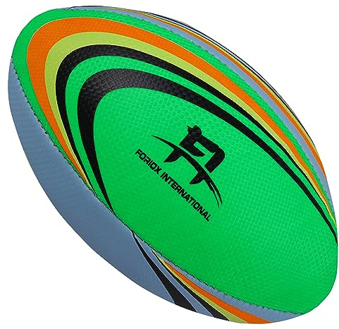 Foriox International Balón de rugby tamaño 2, 3, 4, pelota de entrenamiento suave al tacto, perfecta pelota de rugby para la noche (tamaño 3, verde)