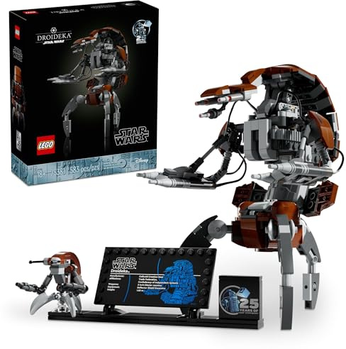 LEGO Star Wars Droideka Modell zum Bauen und Ausstellen, Sammlerstück Brick Built Destroyer Droid Figure for May The 4th Be with You Décor, Star Wars Fan Geschenkidee für Erwachsene oder jeden