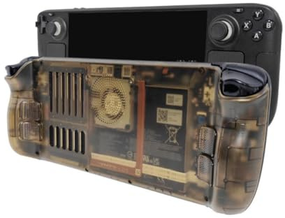 Hzxkqmil Guscio Posteriore di Ricambio per Steam Deck/Steam Deck OLED | Piastra Posteriore Trasparente con Ventilazione Placche di Copertura per Steam Deck/Steam Deck OLED Console, Marrone