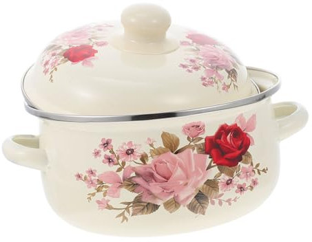 Cabilock Olla de sopa de esmalte cebolla francés tazón de condimento cacerolas para induccion cacerola de cerámica suministro de cocina cacerola casera Estufas de gas envase, M36U18TA56R541376V075