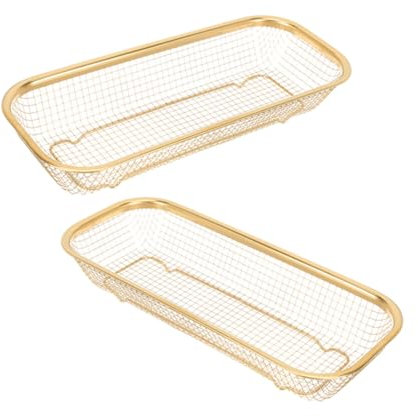 LALADEFIEE 2st Aufbewahrung Skorb Für Geschirr Aufbewahrungsregal Für Besteckschränke Utensilienhalter Austausch Des Besteckkorbs Essstäbchenhalter Für Besteck Golden 201 Edelstahl